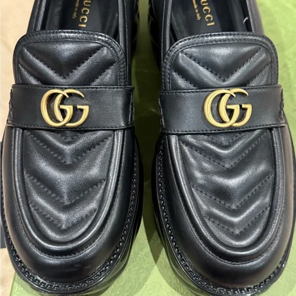 Gucci Black Quilted Leather women’s Loafers - Picture 5 of 10